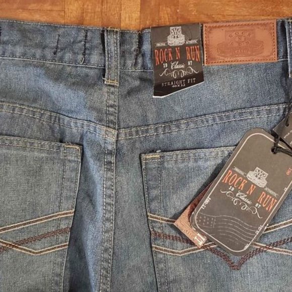 BRAND NEW Rock N Run classic CL9526W dk dark blue slim straight denim jeans pant - Picture 4 of 9